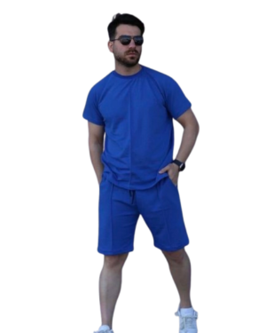 men's set , short ,t-shirt - blue