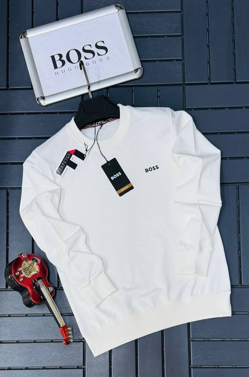 boss crew neck - cotton sweater - Image 3