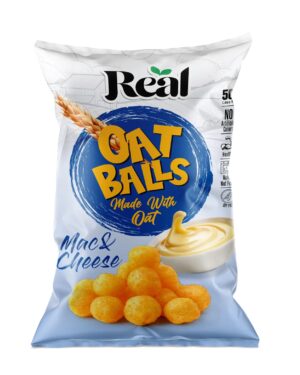 Real chips , oat balls , mac and cheese